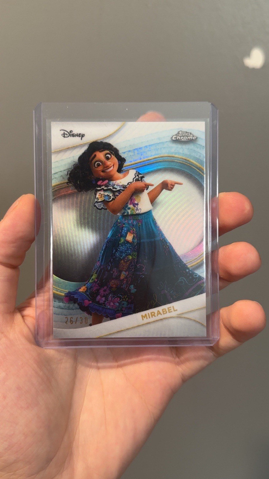 2025 Topps Chrome Disney Mirabel #162 White Pearl Alpha /30