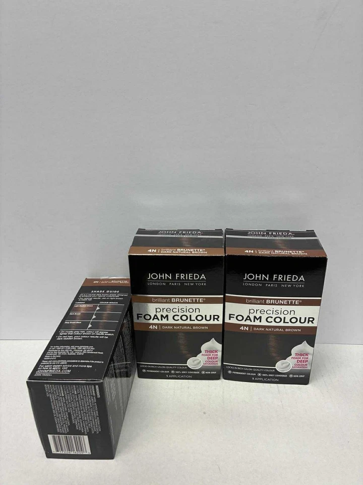 (3) Color de cabello espuma de precisión John Frieda, marrón natural oscuro 4N Foto 4 de 4