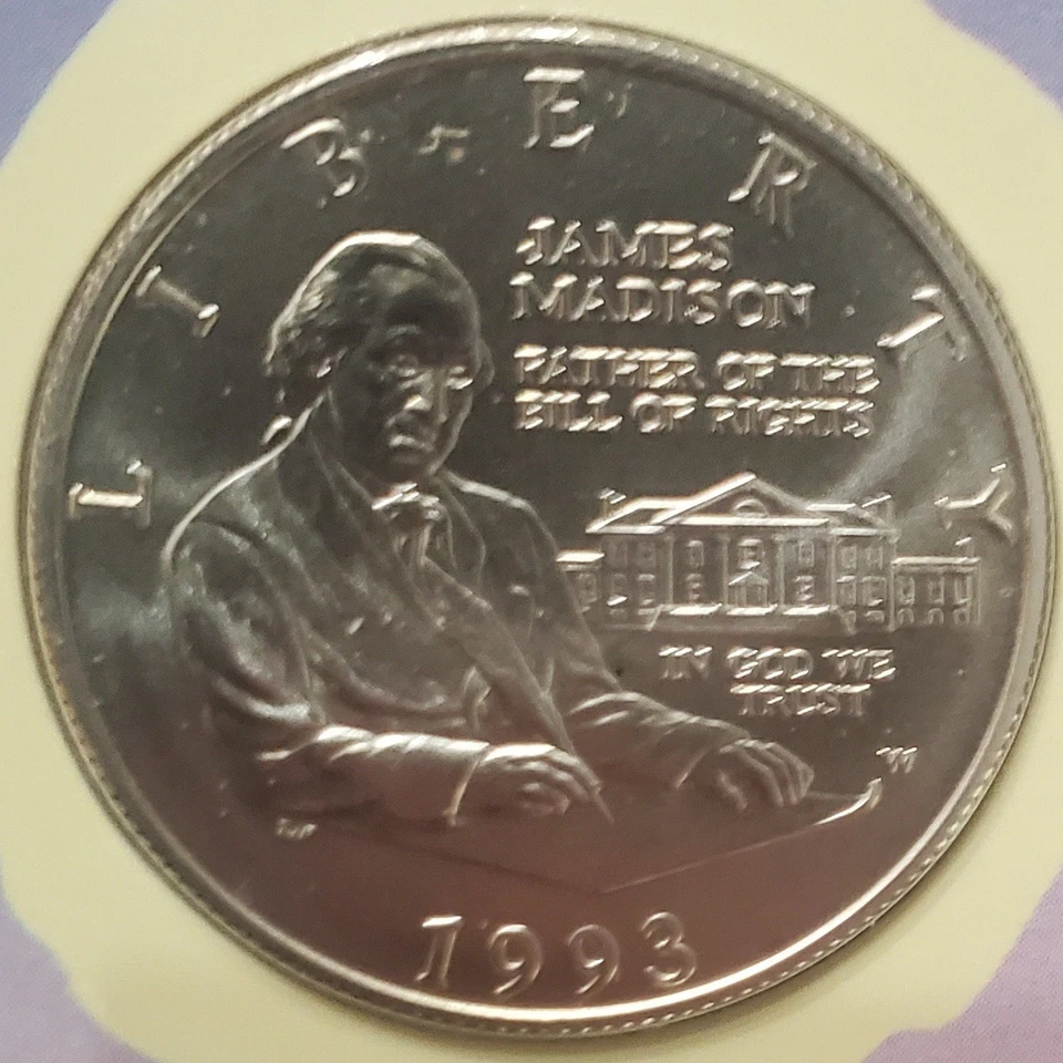 1993 W Bill of Rights Commemorative Uncirculated Silver Half Dollar - Image 3 of 4