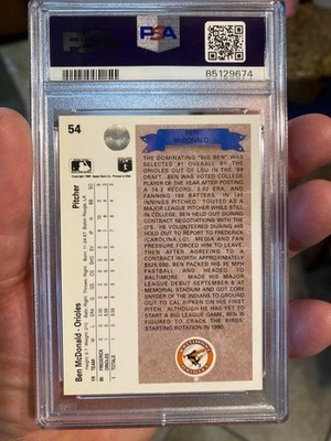 CRAZY RARE PSA 10 ERROR ORIOLES LOGO UPPER DECK 1990 BEN McDONALD
