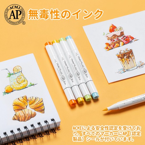 Ohuhu Illustration Markers, Brush Type, Brush & Soft Chisel, 48 Colors, 49-Piece - Picture 5 of 7