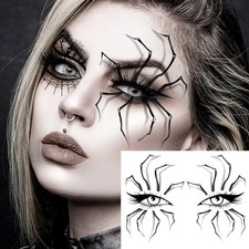 7 Sheets Halloween Eye Shadow Temporary Tattoos For Women Men Kids Adults, Hallo