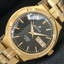 GENUINE VINTAGE WESTAR AUTOMATIC JAPAN MENS BLACK COLOR DIAL WATCH a705506-1