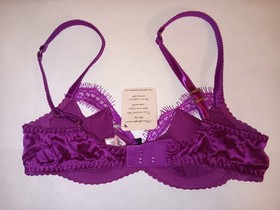 Agent Provocateur NWT Pink Bra 32B Silk Satin Blend Adjustable Straps Wired 