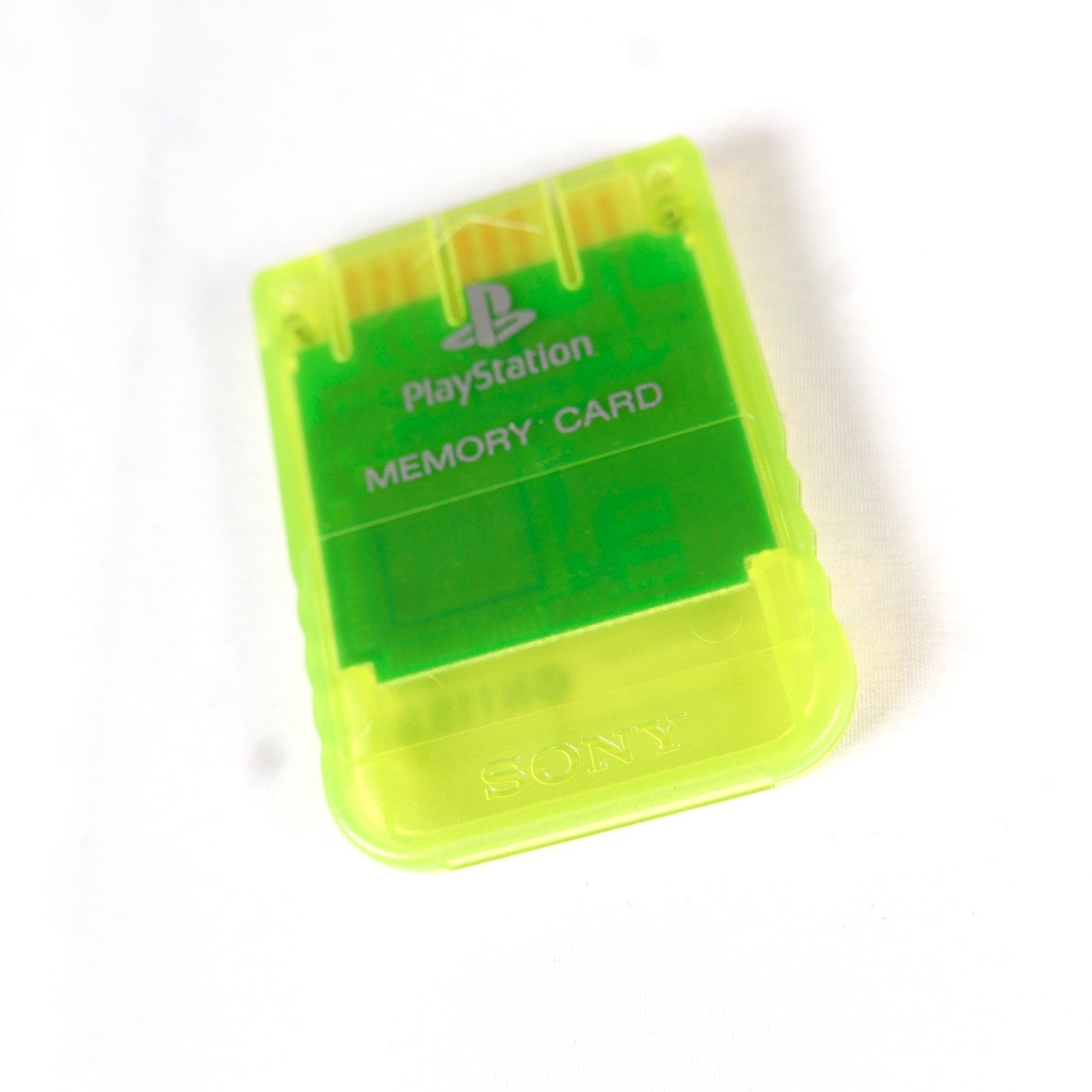 Carte Memoire Memory Card Sony Playstation PS1 Officiel SCPH-1020 Clear Yellow 1
