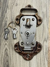 Antique Vintage Star Lock Works Steamer Trunk Lock With Original Key
