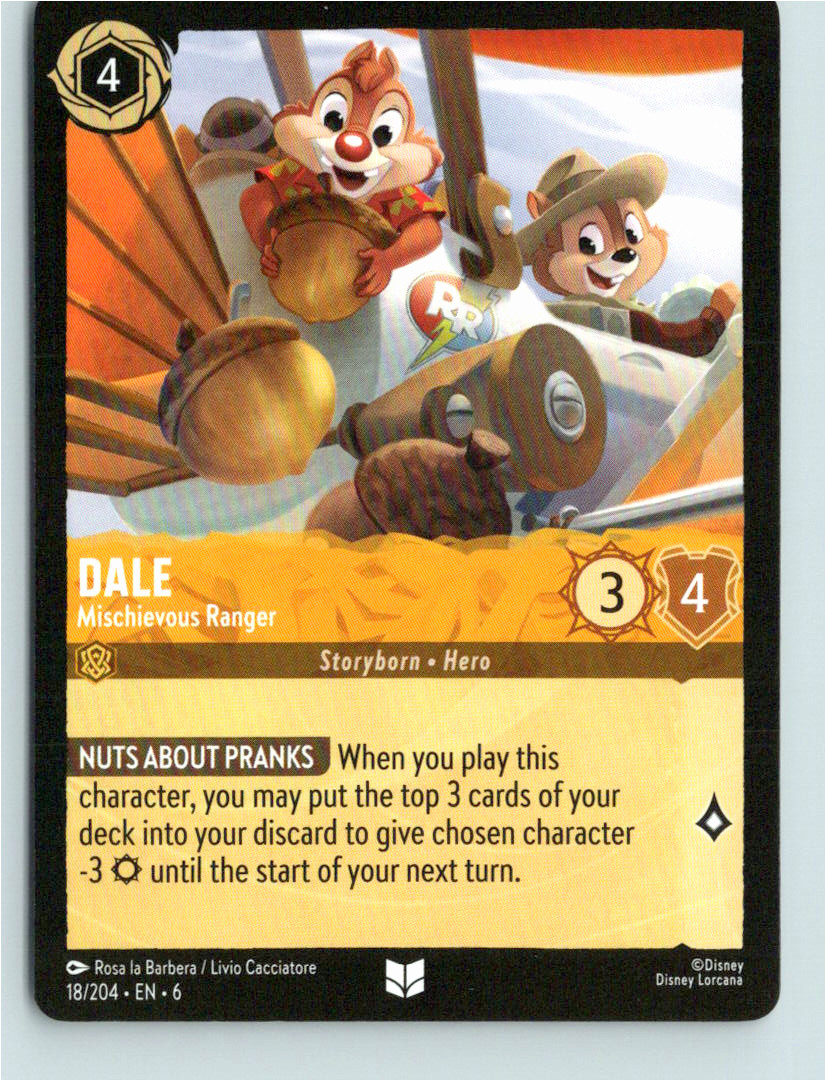 Dale - Mischievous Ranger - 18/204 - Uncommon Lorcana Azurite Sea M/NM