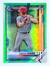 Jordan Viars 2021 Bowman Chrome 1st Green Refractor SP /99 Phillies #BDC-132