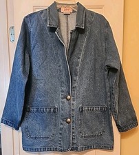 Womens Medium Apache Southwest Western Denim Jean Jacket Made In USA 100% Cotton