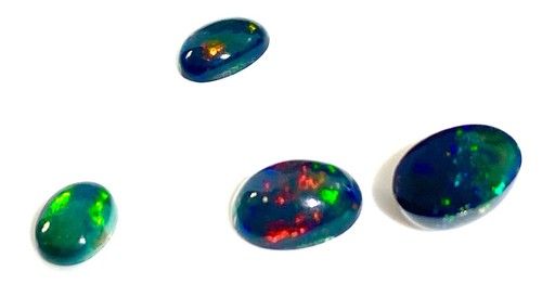 4x Beautiful High Quality Ethiopian Black Fire Opal Oval AAA Grade 5mm To 6.5mm - Picture 7 of 14