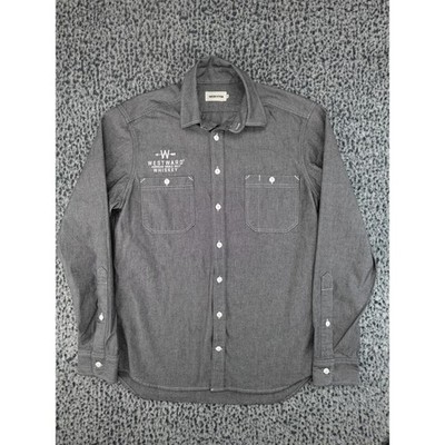 Taylor Stitch Button Down Mens 40 Grey Westward Whiskey Chambray Shirt