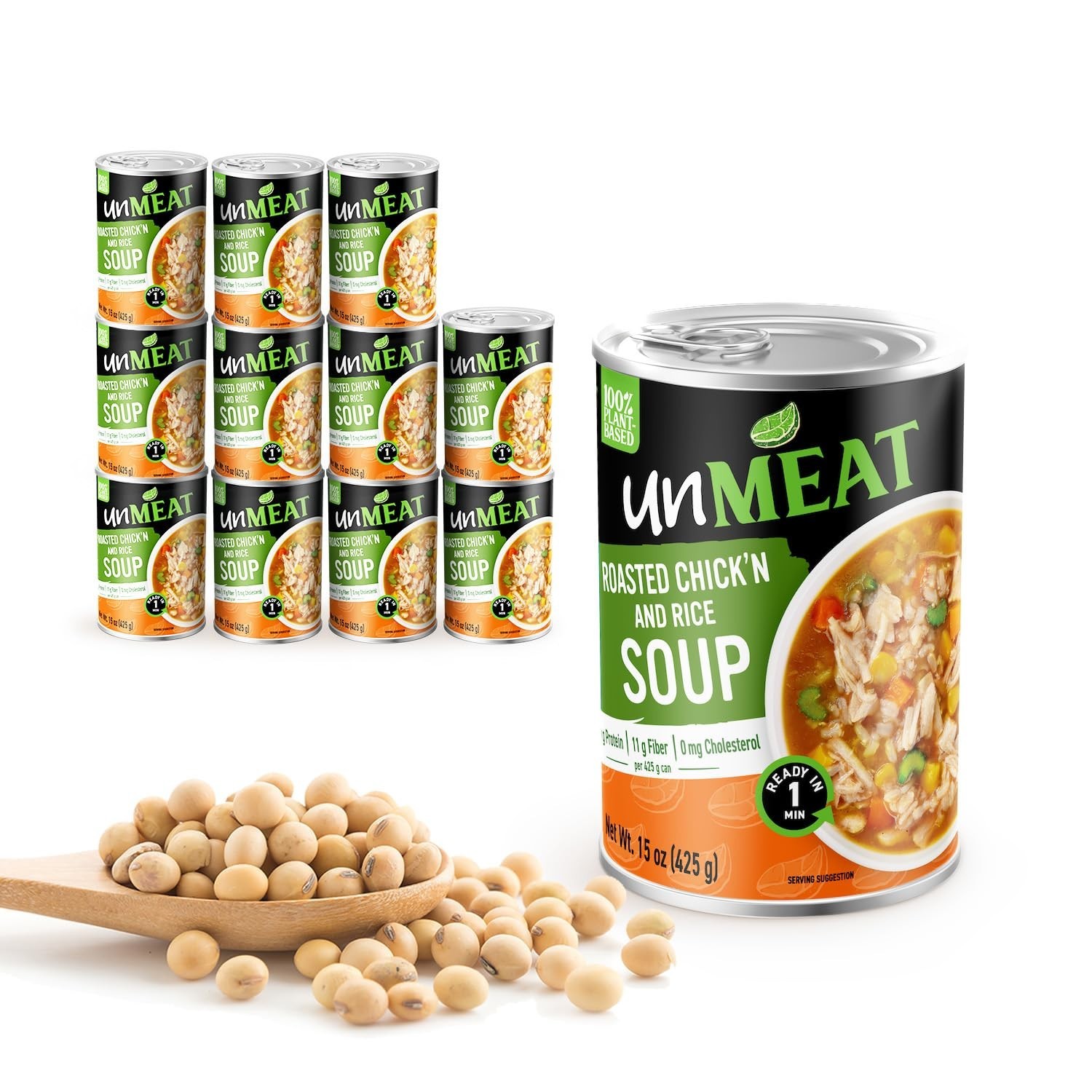 unMEAT Roasted Chick’n & Rice Soup Vegan Plant-Based (15 oz) 3, 6 or 12 Pack