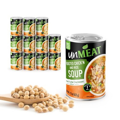 unMEAT Roasted Chick n & Rice Soup Vegan Plant-Based (15 oz) 3, 6 or 12 Pack