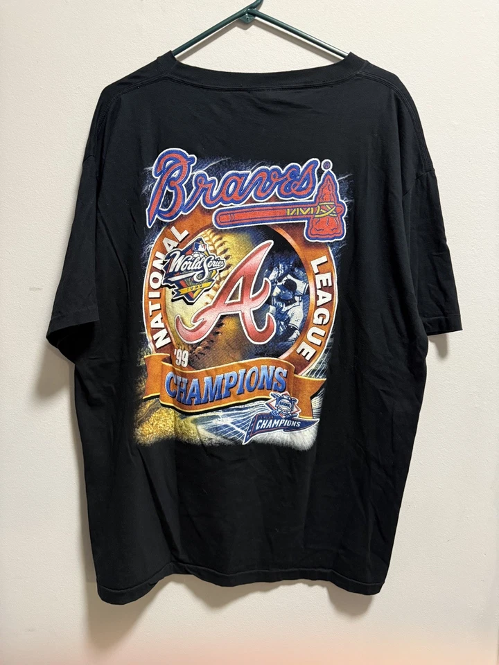 Camiseta De Colección 1999 Atlanta Braves Campeonato de la Liga Nacional Rap Talla XXL Foto 2 de 3
