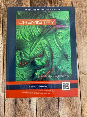 Chemistry 10th Ed Annotated Instructor's Edition Hardcover Cengage Learning