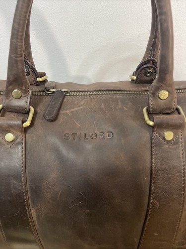 Stilord Keanu Ledertasche / Schultertasche / Arbeits-/ Reisetasche braun Vintage Look - Bild 2 von 20