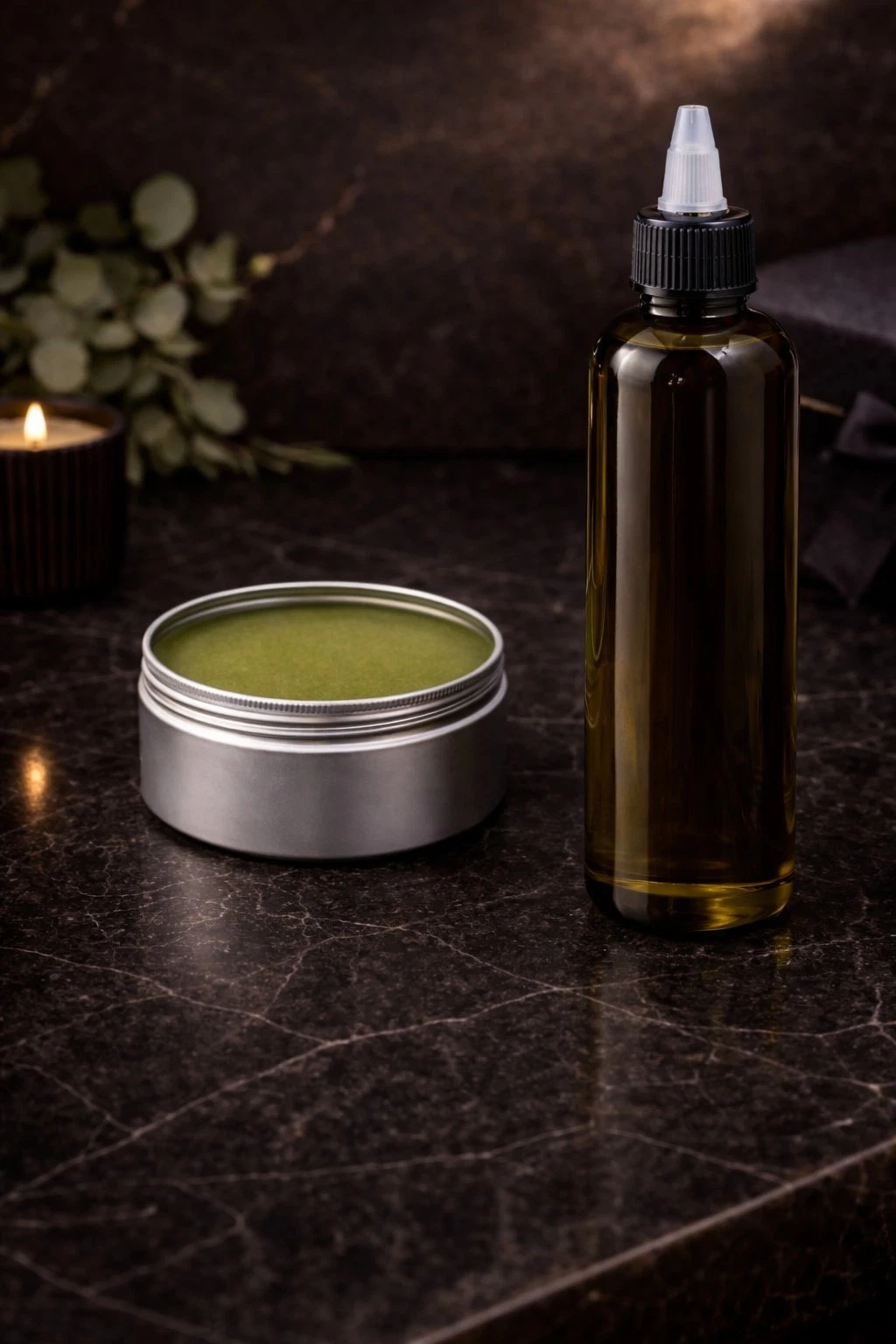 (1-4oz Set) 26 Herb Hair Growth System. 4oz Oil, 4oz Balm.