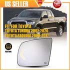 Driver Side Mirror Glass with Left Heated Turn Signal for Toyota Tundra 2007-20