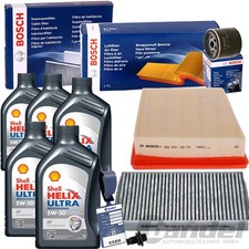 BOSCH FILTERSET+SHELL 5W30 ÖL passend für FORD FIESTA 6 B-MAX JK ECOSPORT