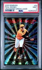 2025 Panini Donruss Unleashed #20 Paul Skenes Unleashed-Green Laser PSA 9