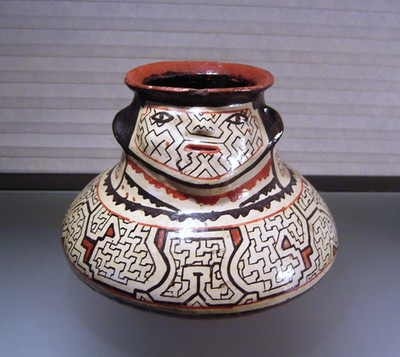 Vintage Shipibo-Conibo Pottery Peruvian Effigy Water Vessel