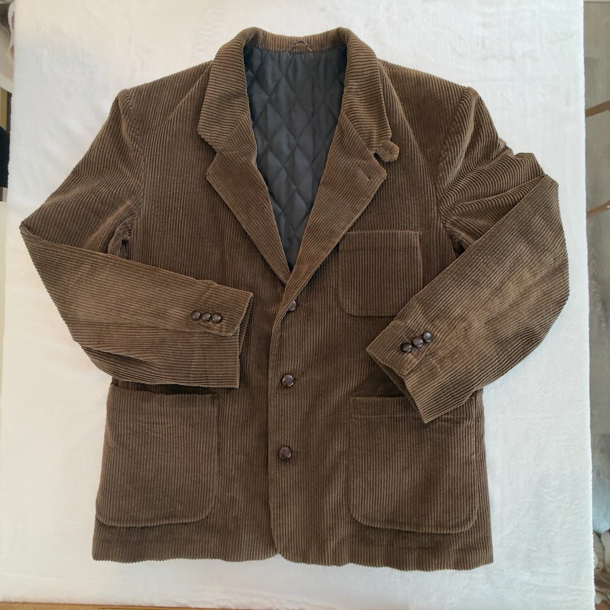 ジャケット・アウター corduroy tailored jacket 90s Vintage GREATLAND Corduroy Chore Coat Jacket Sz M Golden Leather