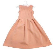 Calvin Klein Dress Womens M Pink Sleeveless Pleated Fit Flare Knee Length
