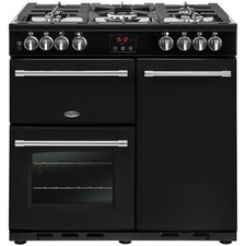BELLING 444444121 Farmhouse 90DFT Dual Fuel Range Cooker Black/Chrome RRP £1499!