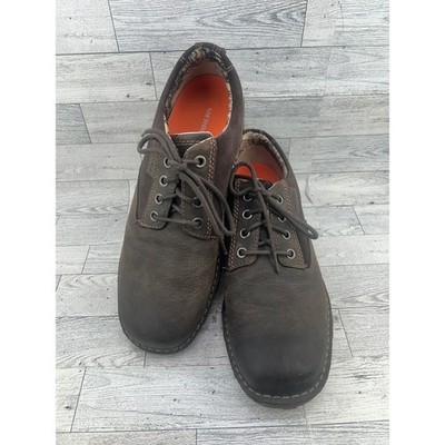 Merrell Coffee Brown Leather Suede Lace Up Shoes Men Sz 9.5 J41341 Air Cushion