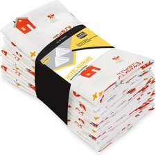 Utopia Kitchen Merry Christmas Cloth Napkins 12 Pack, 18x18 Inch Cotton Blend
