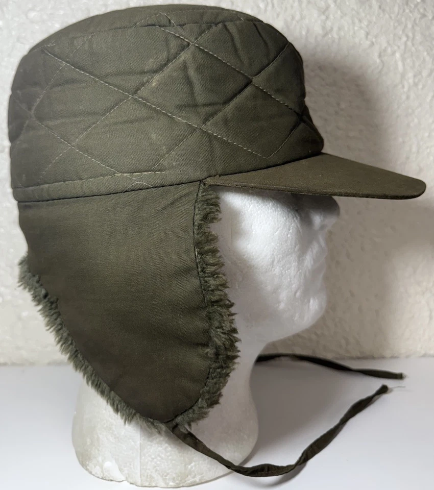 De Colección Sombrero Trampero Verde Para Hombre Acolchado Orejeras Aislado 7 1/8-22 1/2 Cer. Usado en excelente estado Foto 3 de 4