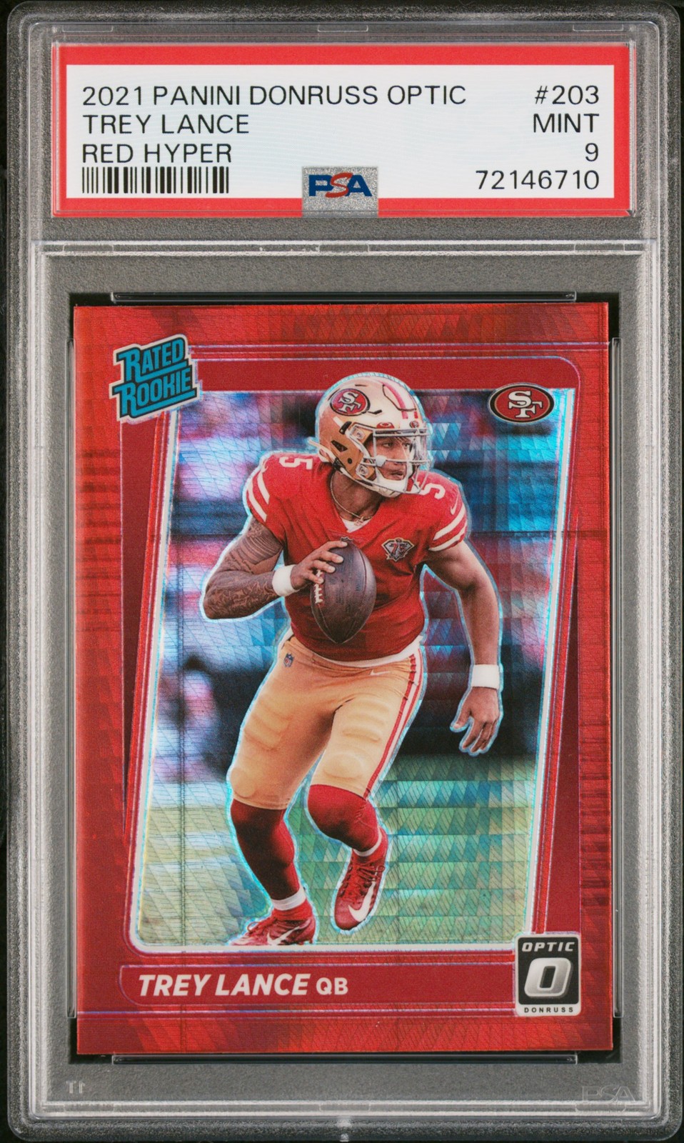 2021 Panini Donruss Optic #203 Trey Lance Red Hyper PSA 9