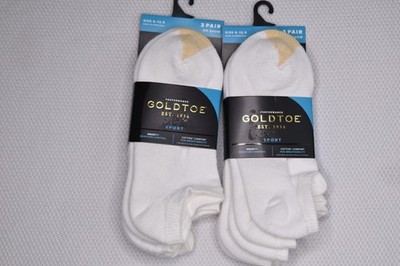 NWT GOLD TOE LOT OF 2 Men's 3-Pack Performance Sport No Show Footies White