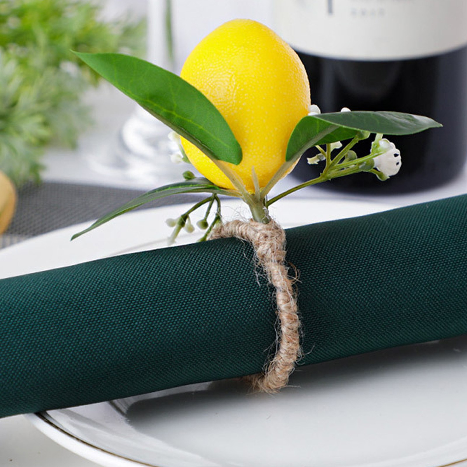 Simulation Lemon Napkin Ring Napkin Ring Holder Furniture Restaurant Table Decor
