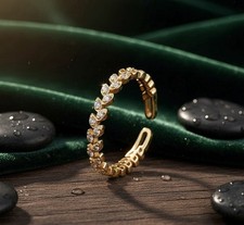 9ct 9K Yellow Gold plated Thumb Finger Toe Midi Adjustable Fits All Ring Uk 859