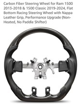 Real Carbon Fiber Sport Steering Wheel For Dodge Ram 1500 2013-2018 No Heated