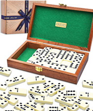 Luxury Dominoes - Double Six Dominoes Set in Handmade Mahogany Case…