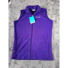 Columbia Fast Trek Vest Youth XL Purple Fleece Full Zip Outdoor Jacket WY1453540