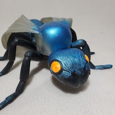 Vintage 1997 Ant Figure Large Blue Black Insect Toy Wings Orange Eyes 10" Long