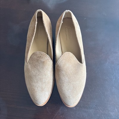 Soludos Womens Shoes Size 6.5 Tan Suede Slip On Loafer Block Heel