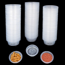 100 Pcs 0.5Oz Crested Gecko Food and Water Feeding Cups, Reptile Feeder Bowls, f