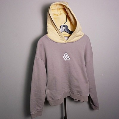 A.P.C. Women's L Hoodie Tan Beige 100% Cotton Boxy Item Label Sleeve Tag
