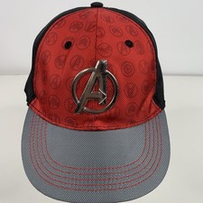 Disney Marvel Avengers Fitted Red Black Gray Hat Cap Size M/L 7-10 54cm New