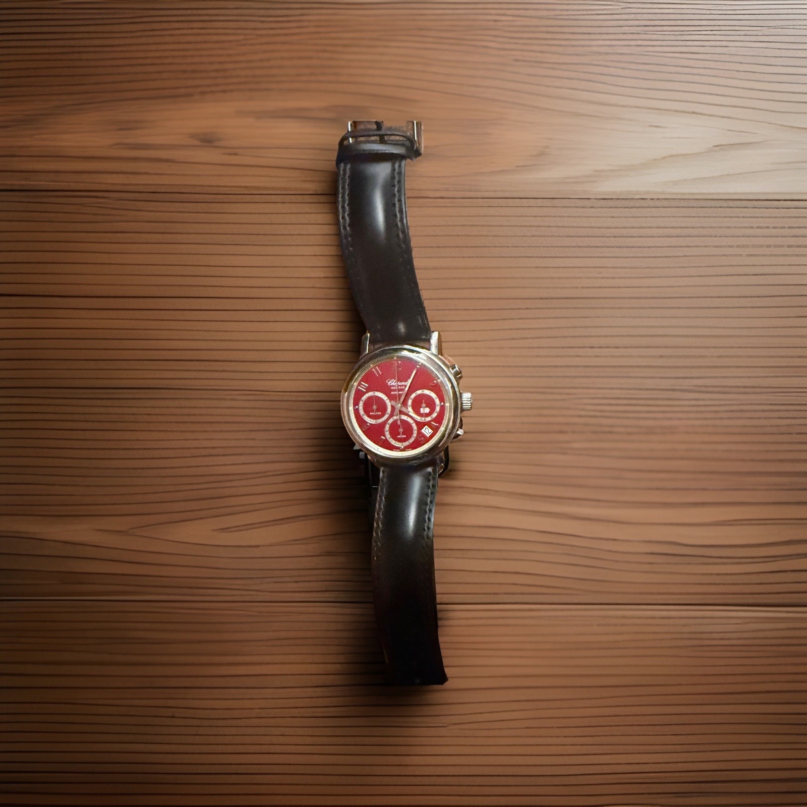 Chopard Geneve Automatic Chronograph Red Dial Bla… - image 2