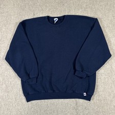 VINTAGE Russell Athletic Sweatshirt Large Crewneck Sweater USA 90s Navy Blue