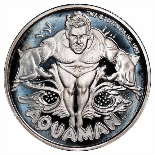 1982 1 Oz Aquaman AMC Cartoon Celebrities .999 Fine Silver Round