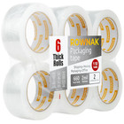 Clear Packing Tape (6 Rolls) - 2.0Mil Thick, 2.0 Inches Wide, 110 Yards Roll, To