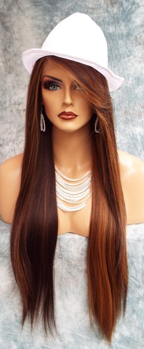 LACE FRONT C PART STRAIGHT WITH SIDE BANG WIG CLR P4.27.30 GORGEOUS SEXY 477 - Picture 4 of 12