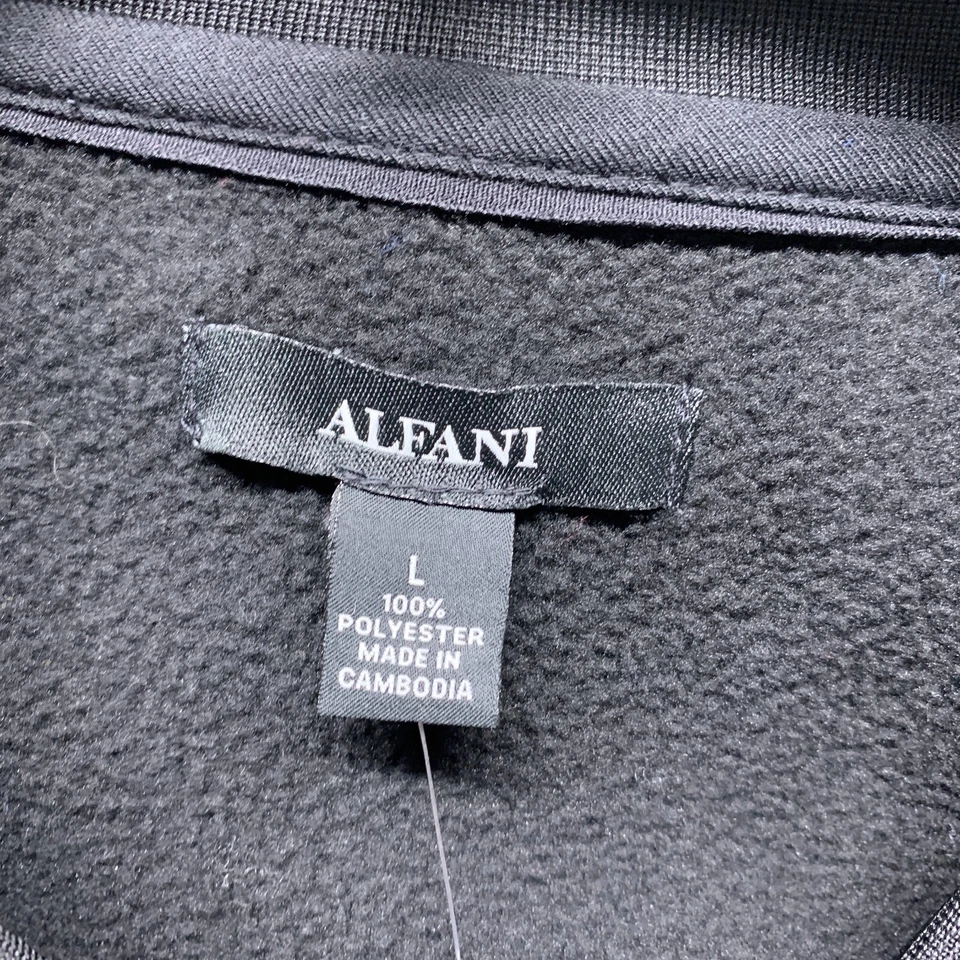 Chaqueta Alfani Para Hombre Negra Blanca Grande Cremallera Completa Suéter Chaqueta Forrada de Vellón Foto 2 de 4