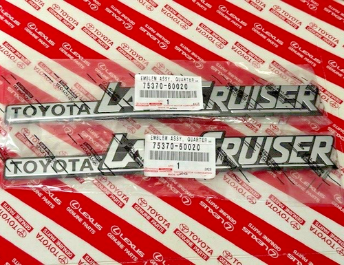 OEM Toyota Land Cruiser 81-90 BJ60 FJ60 FJ62 Rear Quarter Emblem 75370-60020 SET - Picture 2 of 5